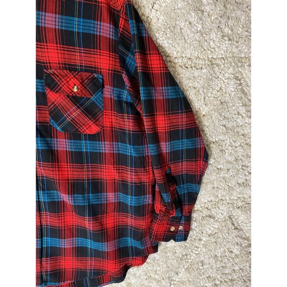 Timber Ridge Mens Flannel Shirt Button Up Red Black Plaid Size Large - Picture 3 of 9